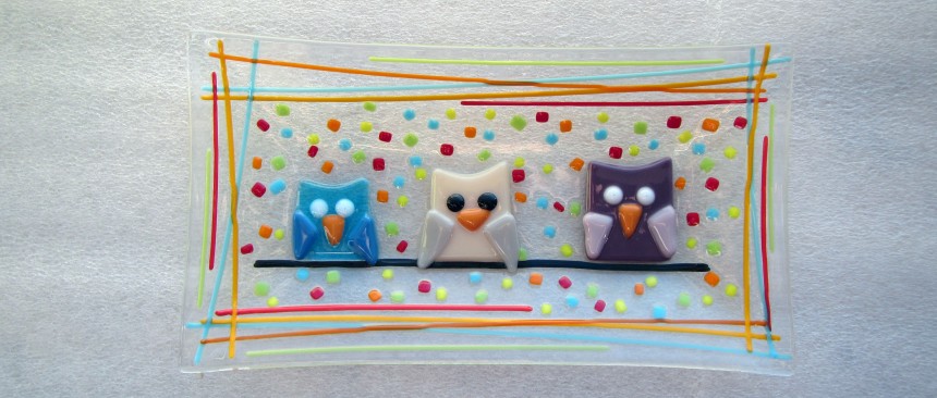 IMG_0797 Birds on a Branch: Fused Glass Plate