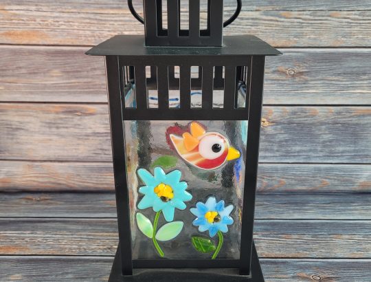 Birds & Flowers Fused Lantern